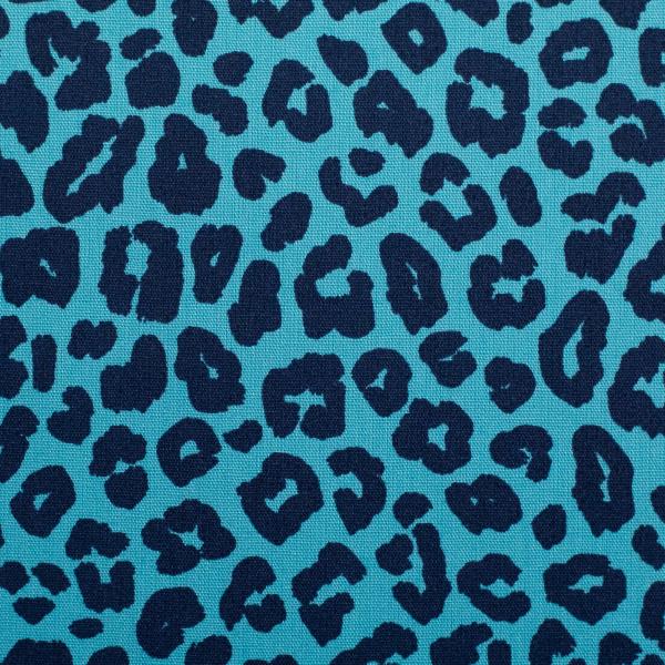 Baumwolle Leoni Animalprint  Dunkelblau/Aqua by Swafing